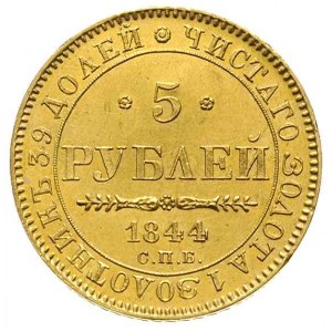 5 rubli 1844 / СПБ-КБ, Petersburg, złoto 6.52 g, Bitkin...