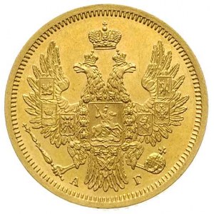 5 rubli 1853 / СПБ-АГ, Petersburg, złoto 6.56 g, Bitkin...