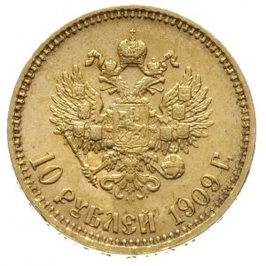 10 rubli 1909 / ЭБ, Petersburg, złoto 8.60 g, Kazakov 3...