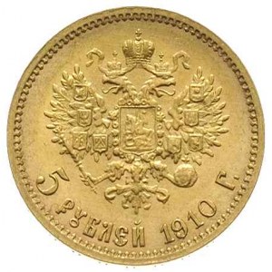 5 rubli 1910 / ЭБ, Petersburg, złoto 4.29 g, Kazakov 37...