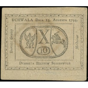 10 groszy miedziane 13.08.1794, bez oznaczenia serii, b...