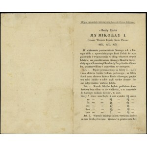 dekret królewski z 22.10.1830 o formie biletów złotowyc...