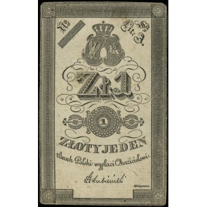 próbny druk 1 złoty 1831, litera A, bez numeracji, podp...