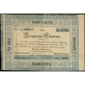 asygnata skarbowa na 500 złotych polskich 1831, seria C...