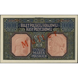 1.000 marek polskich 9.12.1916, druk tylko strony odwro...