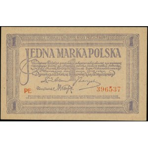 1 marka polska 17.05.1919, seria PE, numeracja 396537, ...