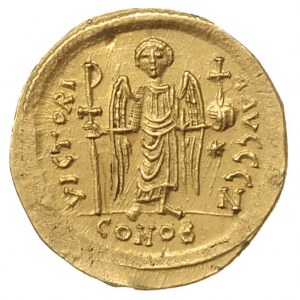 Justynian I 527-565, solidus 542-565, Konstantynopol, o...