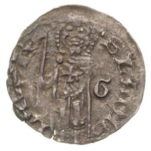 Ludwik Węgierski 1370-1382, denar, Aw: Tarcza herbowa w...