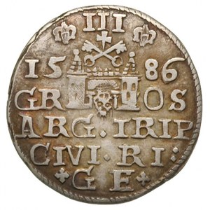 trojak 1586, Ryga, Iger R.86.2.b, (R), ale inna interpu...
