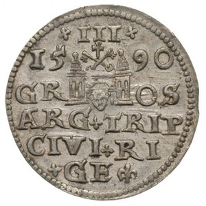 trojak 1590, Ryga, Iger R.90.1.d, Gerbaszewski 24, bard...