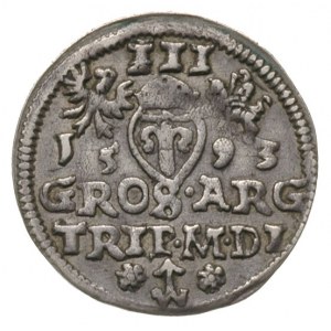 trojak 1593 Wilno, cyfry daty wąsko rozstawione, Iger V...