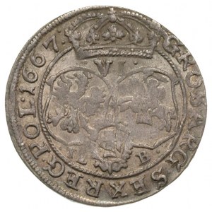 szóstak, 1667, Bydgoszcz, na rewersie litery TLB, ładne...