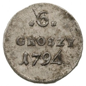 6 groszy 1794, Warszawa, odmiana; 4 w dacie w kształcie...