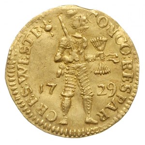 Fryzja Zachodnia, dukat 1729, złoto 3.48 g, Fr. 295, De...