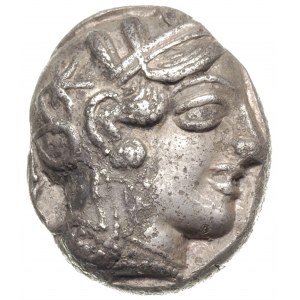 tetradrachma ok. 430 pne, Aw: Głowa Ateny w prawo, Rw: ...