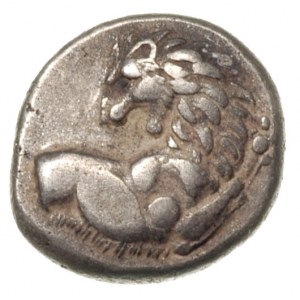 hemidrachma 386-338 pne, Aw: Popiersie lwa w prawo z gł...