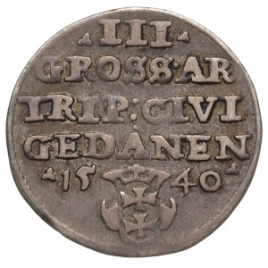 trojak 1540, Gdańsk, Iger G.40.1.c (R1), ciemna patyna