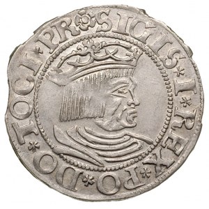 grosz 1533, Gdańsk, moneta wybita z końca blachy, ale ł...