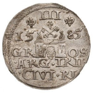 trojak 1585, Ryga, Iger R.85.2.b (R), Gerbaszewski 50