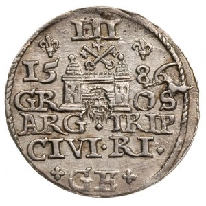 trojak 1586, Ryga, Iger 86.1.a (R), Gerbaszewski 13, ba...