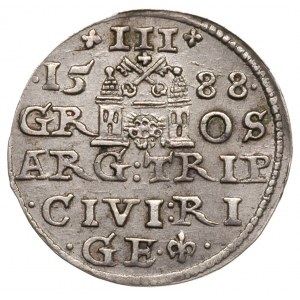 trojak 1588, Ryga, Iger R.88.1.a (R1), Gerbaszewski 2