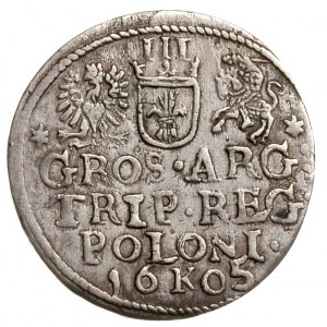 trojak 1605, Kraków, Iger K.05.1.a (R1), drobna wada bl...