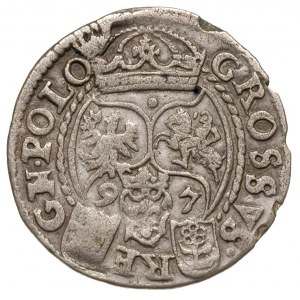 grosz 1597, Poznań, T. 15, lekko wyszczerbiony krążek, ...