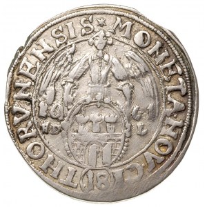 ort 1661, Toruń, moneta wybita nieco uszkodzonym stempl...