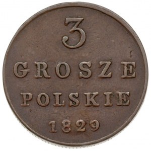 3 grosze 1829, Warszawa, Iger KK.29.1.a (R), Plage 170,...