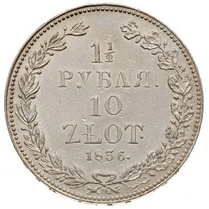 1 1/2 rubla = 10 złotych 1836, Petersburg, Plage 328, B...