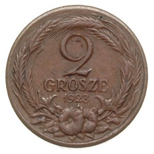 2 grosze 1923, Warszawa, nominał po obu stronach, brąz ...