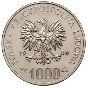 1000 złotych 1986, Warszawa, Sowa, próba niklowa, Parch...