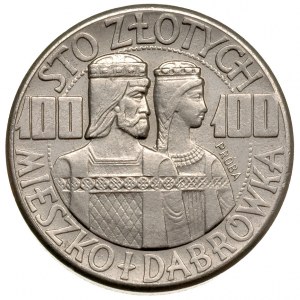 100 złotych 1960, Warszawa, Mieszko i Dąbrówka - półpos...