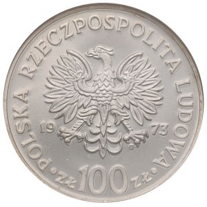 100 złotych 1973, Mikołaj Kopernik, mała głowa, na rewe...