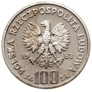 100 złotych 1983, Warszawa, Niedźwiedź, próba niklowa, ...