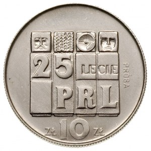 10 złotych 1969, Warszawa, 25 LECIE PRL, próba niklowa,...