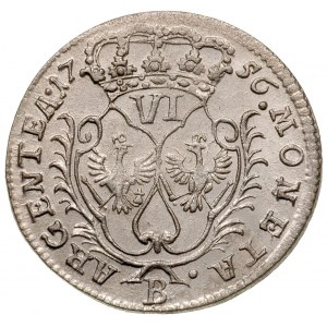 6 krajcarów 1756 B, Wrocław, Olding 300, F.u.S. 1042, p...