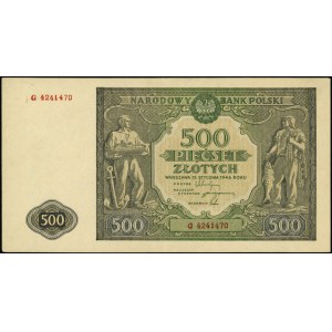 500 złotych 15.01.1946, seria G, numeracja 4241470, Mił...