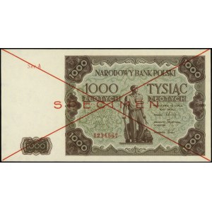 1.000 złotych 15.07.1948, seria A, numeracja 1234567, p...
