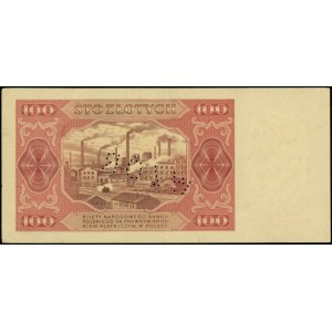 100 złotych 1.07.1948, seria AG, numeracja 1234567 / 89...