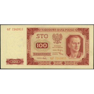 100 złotych 1.07.1948, seria GF, numeracja 7345913, bez...