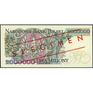 2.000.000 złotych 14.08.1992, seria B, numeracja 000000...