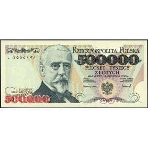 500.000 złotych 16.11.1993, seria L, numeracja 3666747,...