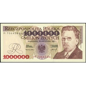 1.000.000 złotych 16.11.1993, seria M, numeracja 706434...