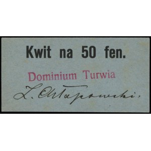 Dominium Turwia - zestaw kwitów na 50 fenigów i 1 markę...