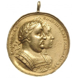 Jan III Sobieski i Maria Kazimiera, -medal autorstwa Ja...