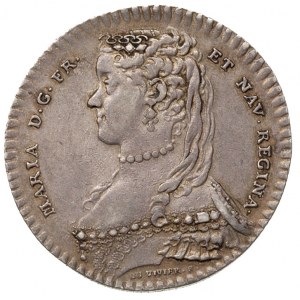 Maria Leszczyńska królowa Francji -żeton 1741 sygnowany...