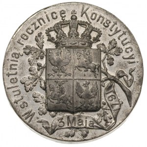 medal -100-lecie Konstytucji 3 Maja 1891 r., Aw: Tarcza...