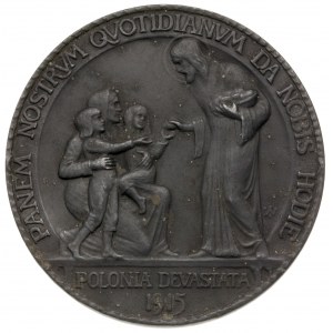Polonia Devastata -medal autorstwa Jana Wysockiego 1915...