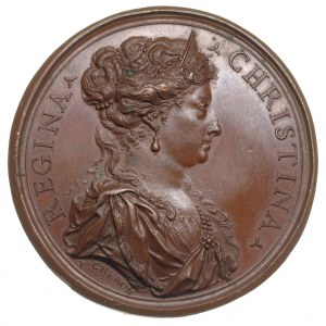 Krystyna -medal autorstwa Cheron’a, Aw: Popiersie królo...
